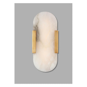 JS-GL-2040-2W - ANTIQUE BRASS METAL & ONYX MARBLE Wall Light