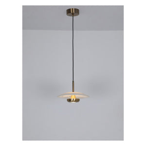 JS-GL-20400-H - Antique Brass Metal & Resin Glass Hanging Light