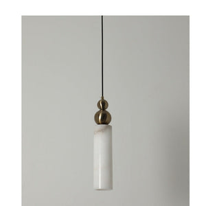 JS-GL-2041-1 - Antique Brass Metal & Onyx Marble Hanging Light