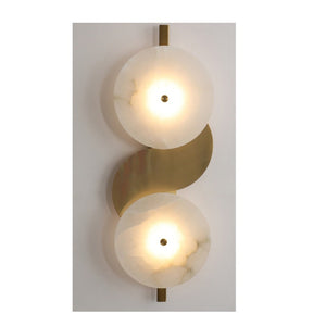 JS-GL-2042-2W - ANTIQUE BRASS METAL & ONYX MARBLE Wall Light