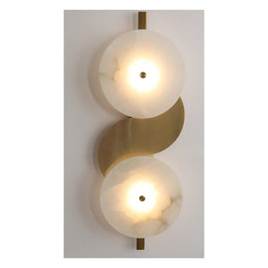 JS-GL-2042-2W - ANTIQUE BRASS METAL & ONYX MARBLE Wall Light