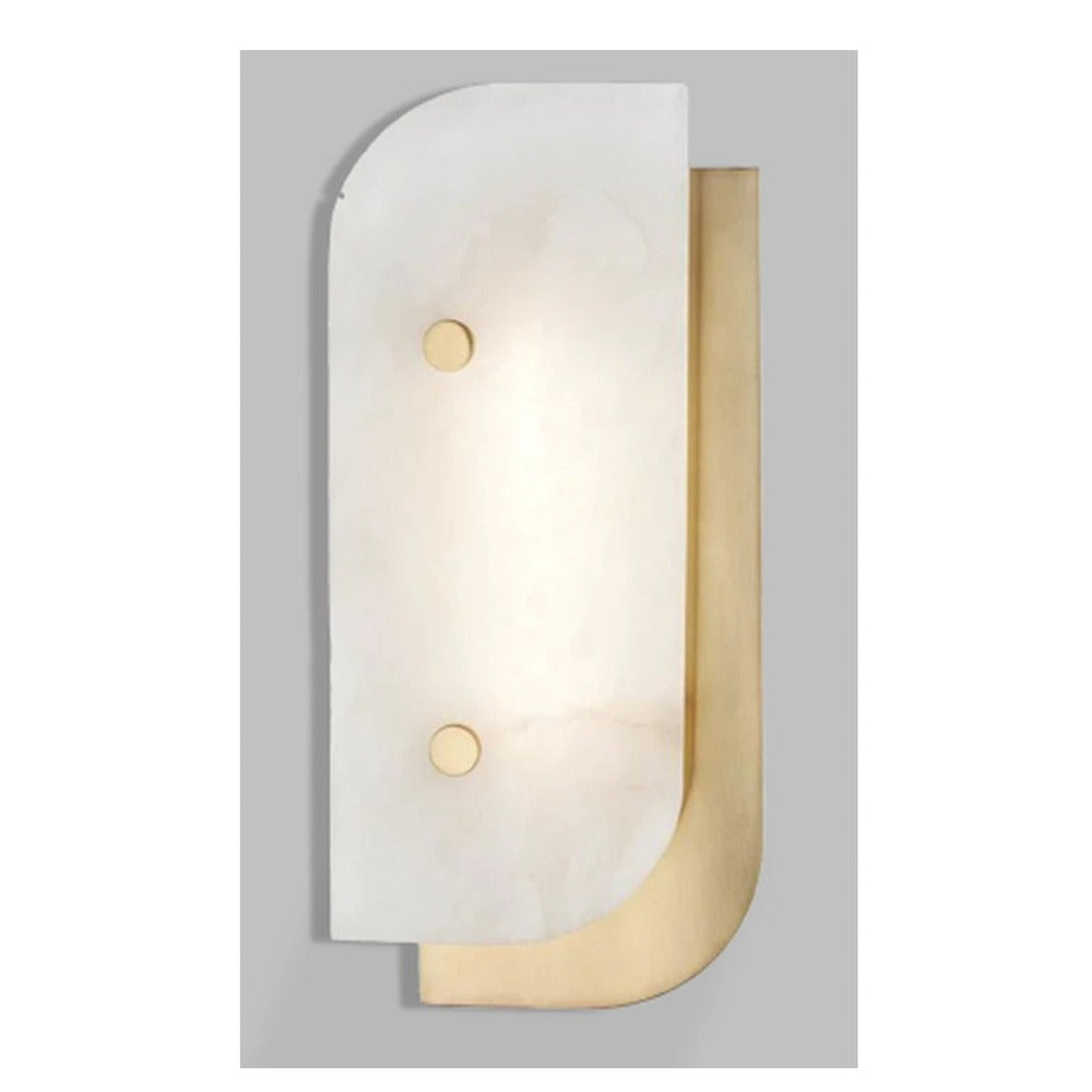 JS-GL-2043-1W - ANTIQUE BRASS METAL & ONYX MARBLE Wall Light