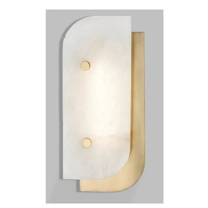 JS-GL-2043-1W - ANTIQUE BRASS METAL & ONYX MARBLE Wall Light
