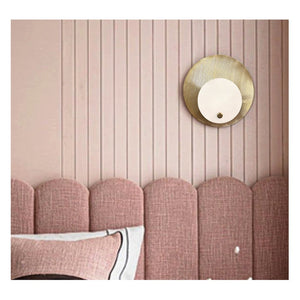 JS-GL-2045-W - ANTIQUE BRASS METAL & ALABASTER MARBLE Wall Light