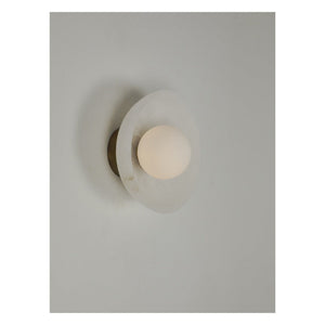 JS-GL-2046 - Antique Brass Metal & Onxy Marble & Glass Marble Wall Light