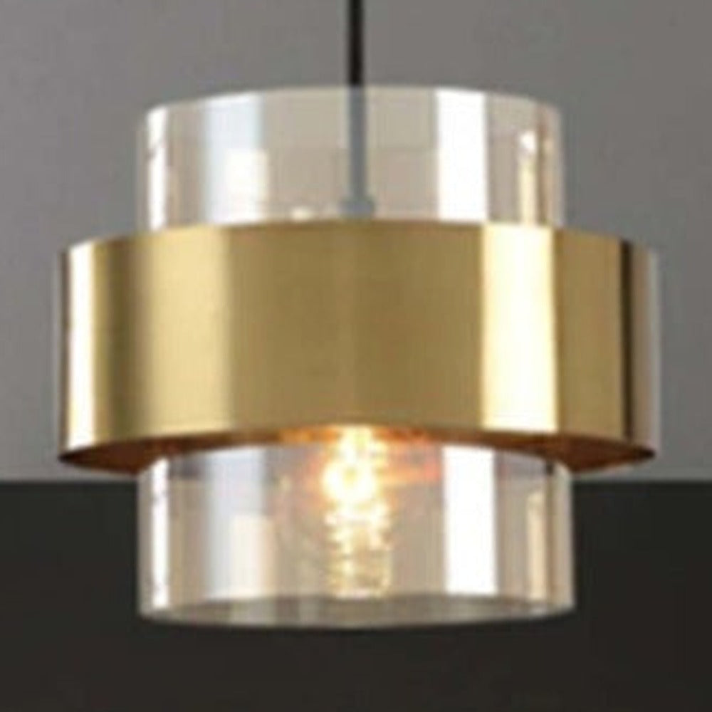 JS-GL-20481-1 - ANTIQUE BRASS METAL Glass Hanging Light