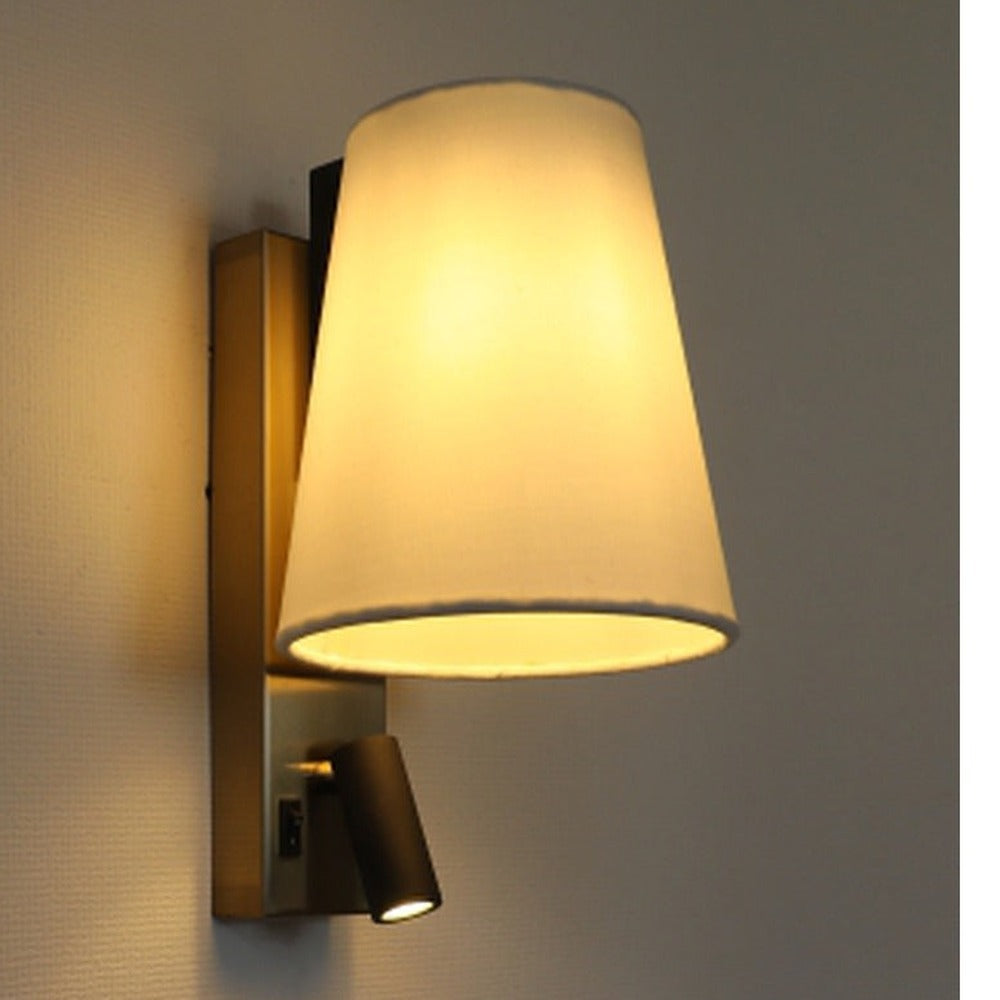 JS-GL-20485-CP - ANTIQUE COPPER & WHITE METAL & GLASS Bedside Led Reading Wall Light