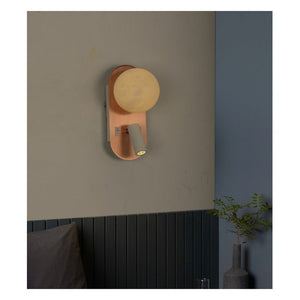 JS-GL-20486-CP - METAL & ONYX MARBLE Bedside Led Reading Wall Light