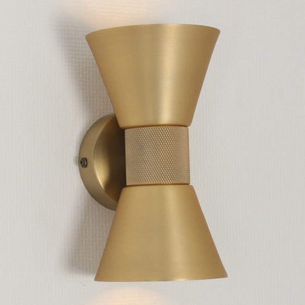 JS-GL-2068-2 - Matt Brushed Brass Metal & Acrylic Modern Wall Light