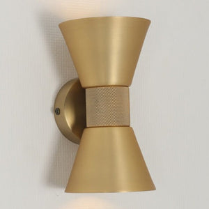 JS-GL-2068-2 - Matt Brushed Brass Metal & Acrylic Modern Wall Light
