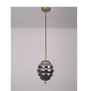 JS-GL-2070-1SM - Antique Brass Metal Glass Hanging Light