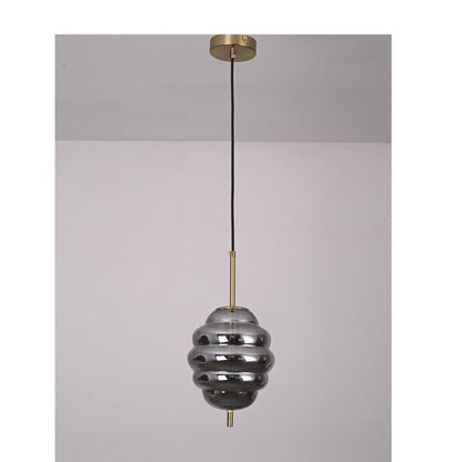 JS-GL-2070-1SM - Antique Brass Metal Glass Hanging Light