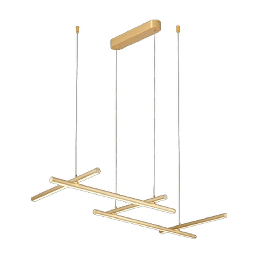 JS-GL-21012-80 - BRASS GOLD METAL & ACRYLIC Modern Hanging Light