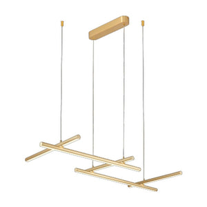 JS-GL-21012-80 - BRASS GOLD METAL & ACRYLIC Modern Hanging Light