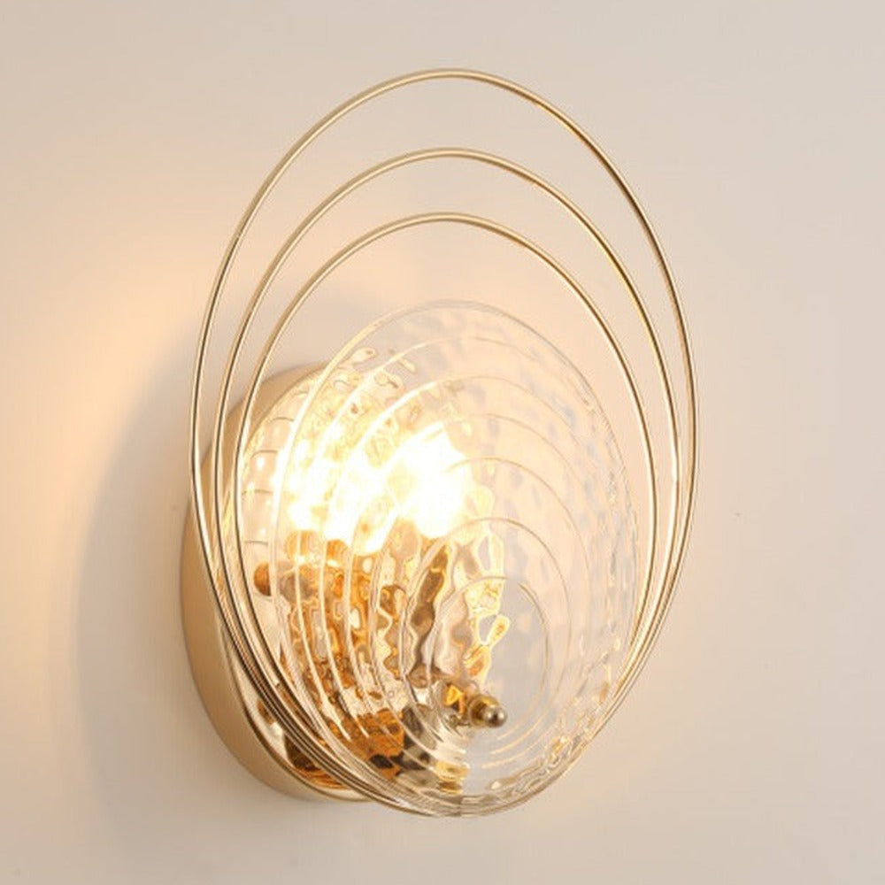 JS-GL-21306B - French Gold Metal & Glass Modern Wall Light