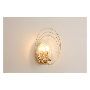 JS-GL-21306B - French Gold Metal & Glass Modern Wall Light