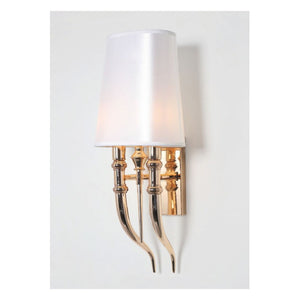 JS-GL-216-1 - FRENCH GOLD METAL & FABRIC SHADE Cloth Shade Wall Light