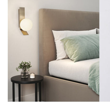 JS-GL-2183-1 - Antique Brass Metal & Glass Modern Wall Light