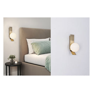 JS-GL-2183-1 - Antique Brass Metal & Glass Modern Wall Light