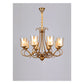 JS-GL-22019-8 - Antique Brass Metal & Glass Modern Chandelier