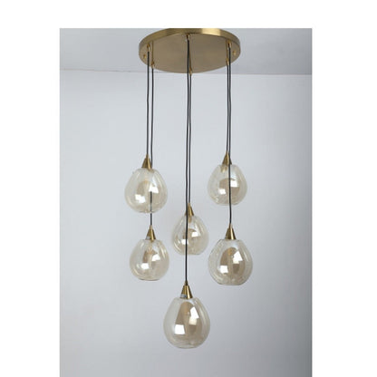 JS-GL-220429-6AMB - Cluster Hanging Light