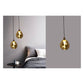 JS-GL-220429-AMB - Antique Brass Metal & Amber Glass Hanging Light