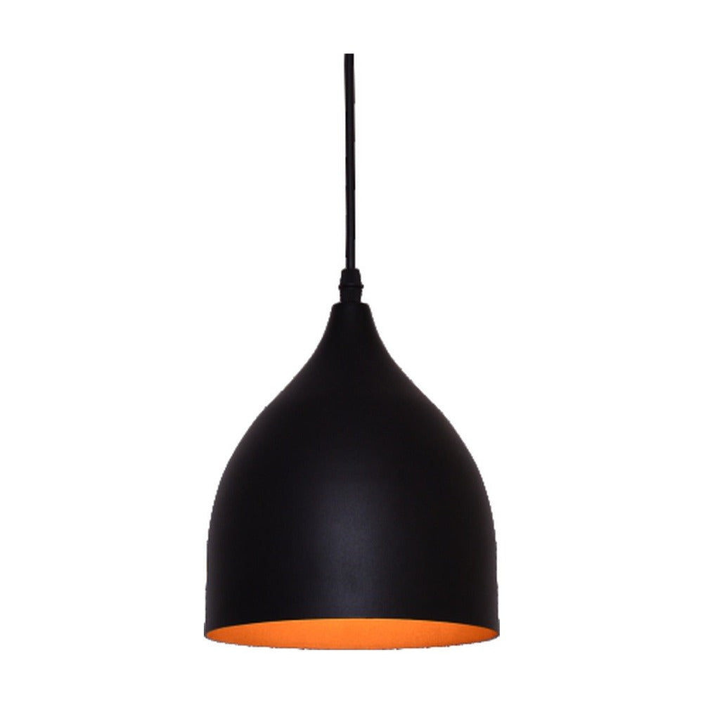 JS-GL-2205-BK - BLACK & GOLD Metal Hanging Light