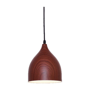 JS-GL-2205-DW - DARK WOOD & WHITE Metal Hanging Light