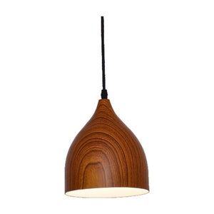 JS-GL-2205-LW - LIGHT WOOD & WHITE Metal Hanging Light