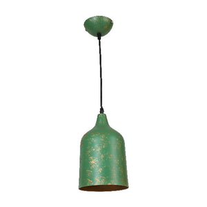 JS-GL-2206-1GR - RUSTIC GREEN & GOLD Metal Hanging Light