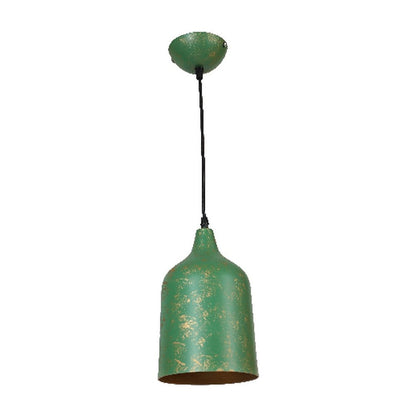 JS-GL-2206-1GR - RUSTIC GREEN & GOLD Metal Hanging Light