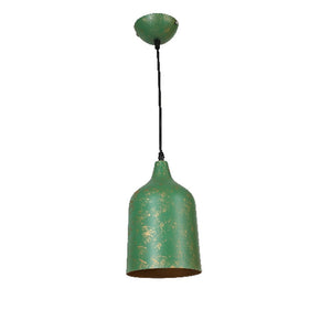 JS-GL-2206-1GR - RUSTIC GREEN & GOLD Metal Hanging Light