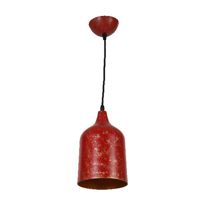 JS-GL-2206-1RED - RUSTIC RED & GOLD Metal Hanging Light