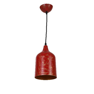 JS-GL-2206-1RED - RUSTIC RED & GOLD Metal Hanging Light