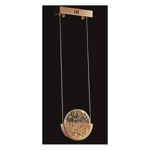 JS-GL-2210-1 - French Gold Metal & Crystal Glass Led Hanging Light
