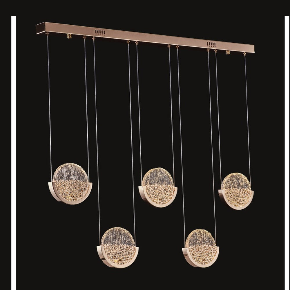 JS-GL-2210-5 - French Gold Metal & Crystal Glass Crystal Chandelier