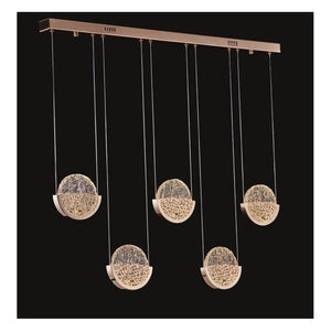 JS-GL-2210-5 - French Gold Metal & Crystal Glass Crystal Chandelier