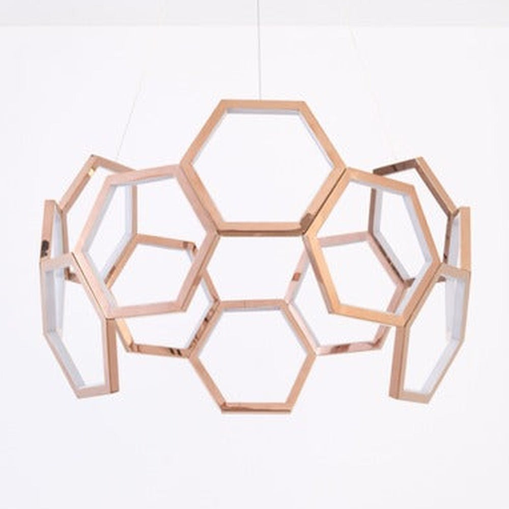 JS-GL-22111-700 - French Gold Metal & Acrylic Led Hanging Light