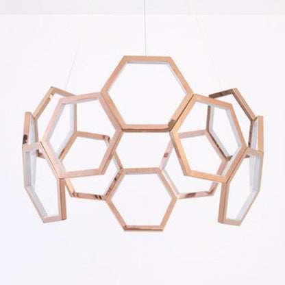 JS-GL-22111-700 - French Gold Metal & Acrylic Led Hanging Light