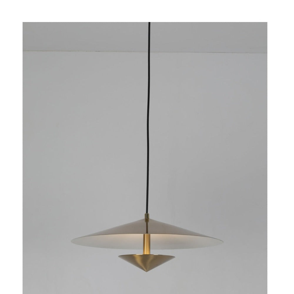JS-GL-2218-1 - Antique Brass & White Metal & Acrylic Modern Hanging Light