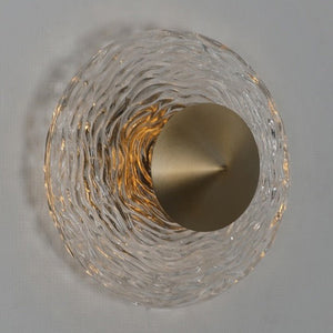 JS-GL-225-W - Antique Brass Metal & Crystal Glass & Acrylic Modern Wall Light
