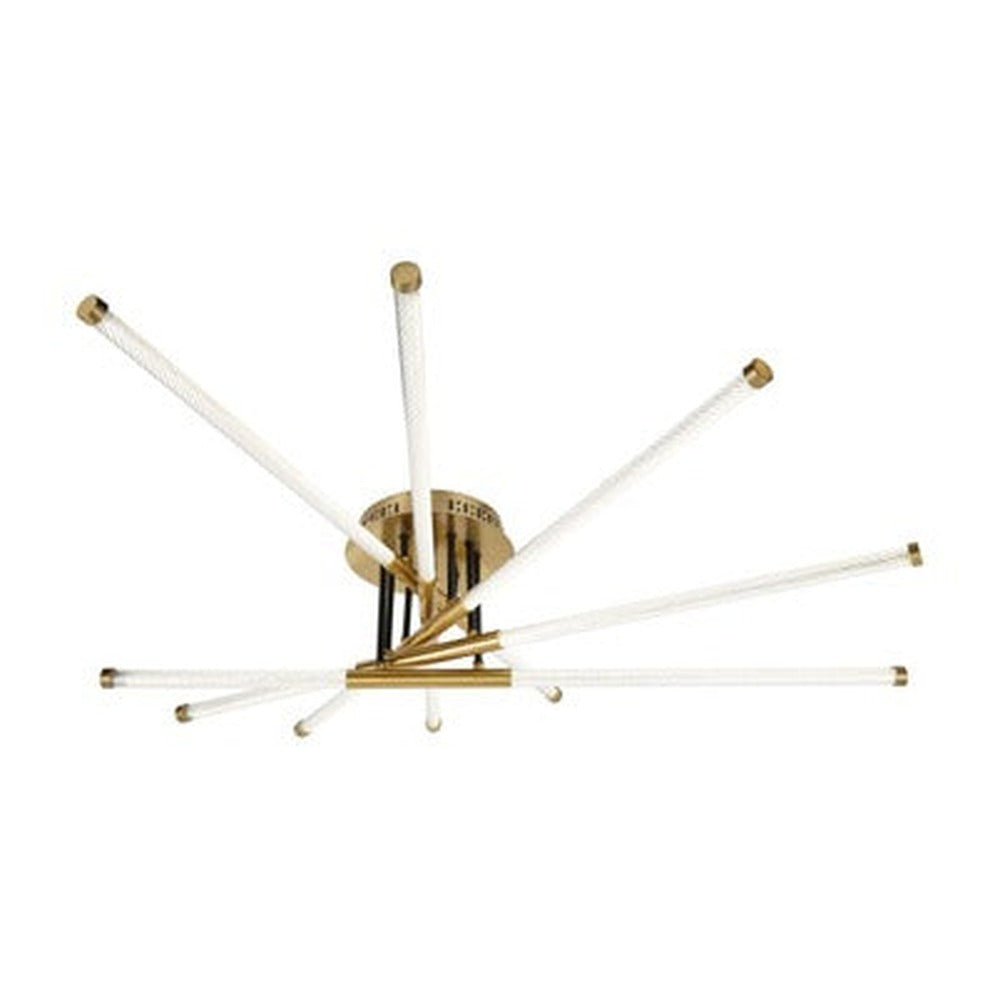 JS-GL-2269-5A - Antique Brass & Black Metal & Acrylic Led Ceiling Light