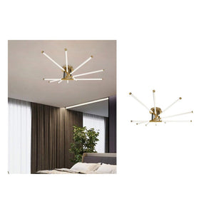 JS-GL-2269-5A - Antique Brass & Black Metal & Acrylic Led Ceiling Light