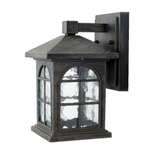 JS-GL-23003-W - RUSTIC GREY METAL & GLASS Decorative Outdoor Wall Light