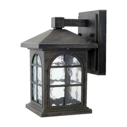 JS-GL-23003-W - RUSTIC GREY METAL & GLASS Decorative Outdoor Wall Light