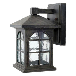 JS-GL-23003-W - RUSTIC GREY METAL & GLASS Decorative Outdoor Wall Light
