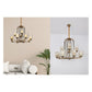 JS-GL-23044- 8+4 - Antique Brass Metal & Glass Modern Chandelier