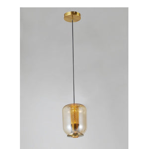 JS-GL-2318 - Antique Brass Metal Glass Hanging Light