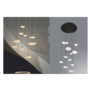 JS-GL-2326-12 - French Gold & Black Metal & Acrylic Led Chandelier
