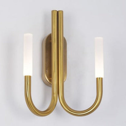JS-GL-2352-W - Antique Brass Metal & Acrylic Modern Wall Light